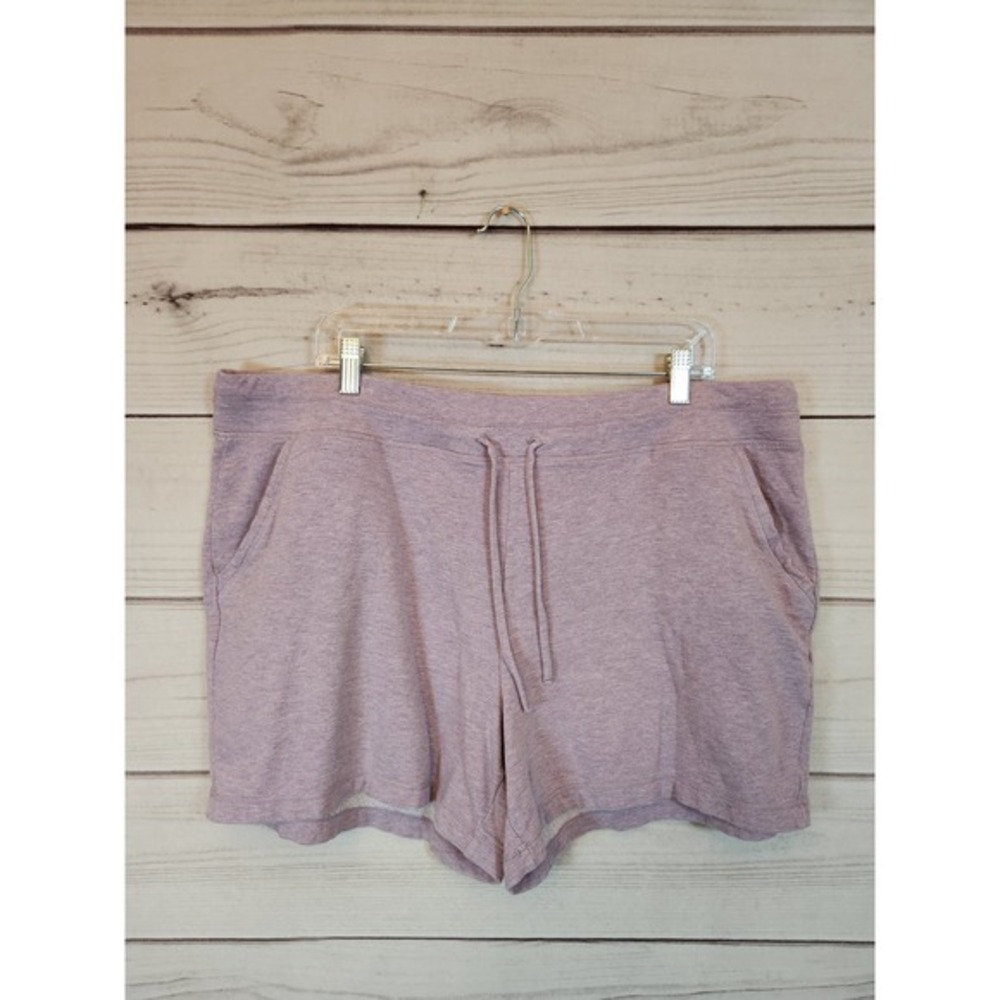 Cool 32 Women's Purple Solid Side Pockets High Rise Athletic‎ Shorts Size XXL